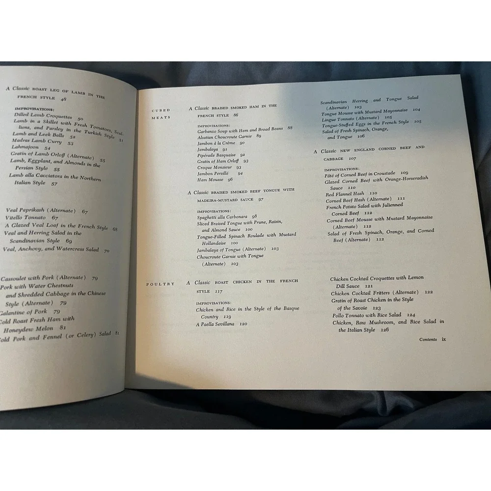 Michael Field's Culinary Classics & Improvisations Cookbook Vtg 1973 Paperback